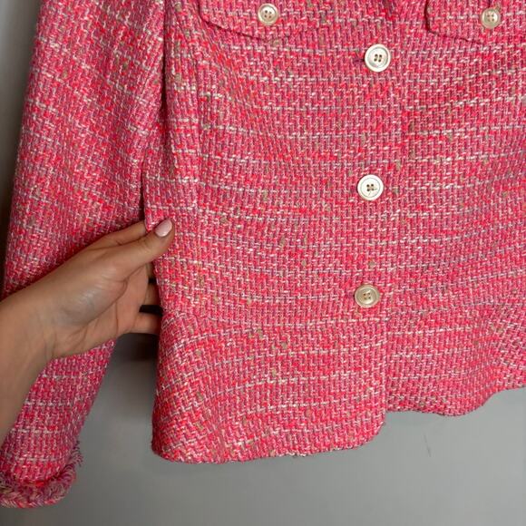NWT J. Crew Peplum Lady Jacket in Neon Fuchsia Tweed - Picture 5 of 10